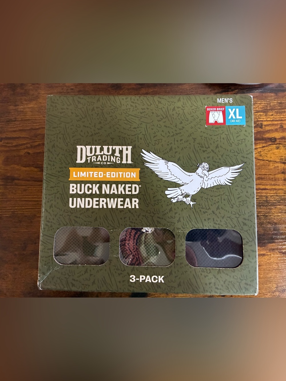 Duluth Trading Co. Buck Naked Men’s Boxer Briefs XL 3-Pack Moisture Wicking